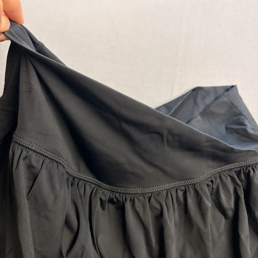 Women’s Black Athletic Skort Size L Stretch Tennis Golf Running Skirt Shorts